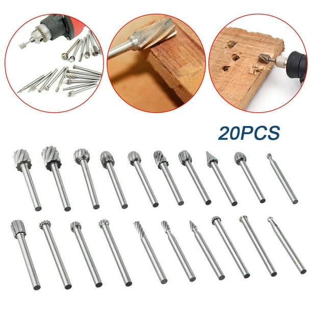 20pc HSS Carbide Burr Set Rotary Drill Bits Die Grinder Carving Engraving Dremel 20pc HSS Carbide Burr Set Rotary Drill Bits Die Grinder Carving Engraving Dremel